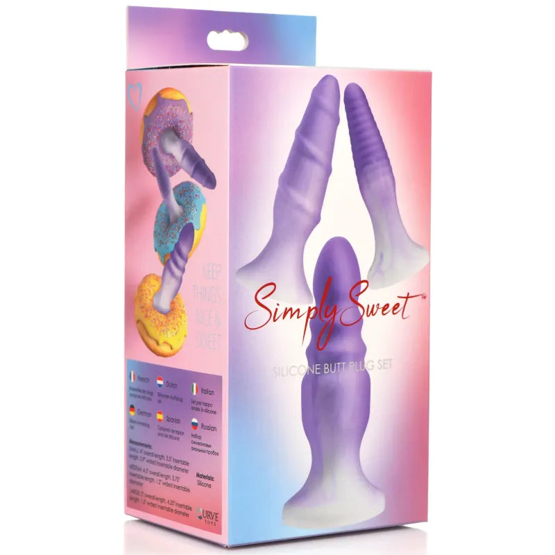 Ensemble de 3 Plugs Anaux - Simply Sweet | Texturé en Silicone Simply Sweet Sensations plus