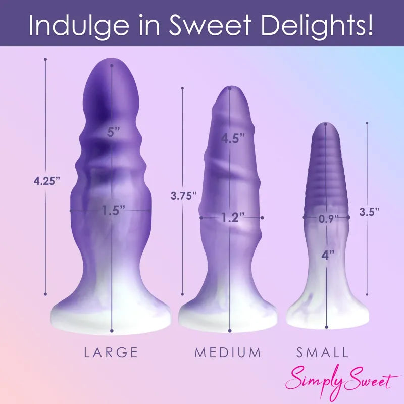 Ensemble de 3 Plugs Anaux - Simply Sweet | Texturé en Silicone Simply Sweet Sensations plus