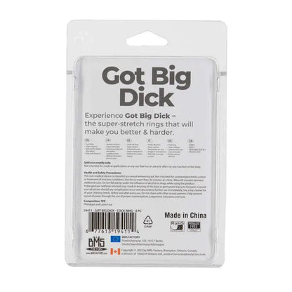 Ensemble de 4 Anneaux Péniens - Got Big Dick | BMS Factory BMS Factory Sensations plus
