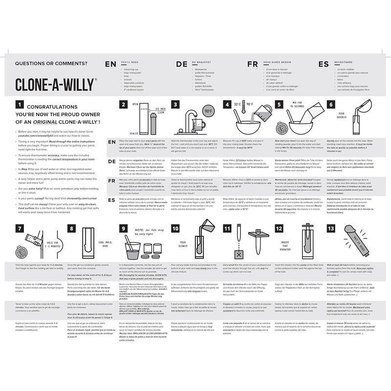 Ensemble de moulage - Clone A Willy - Le kit original de fabrication de pénis Clone a Willy Sensations plus