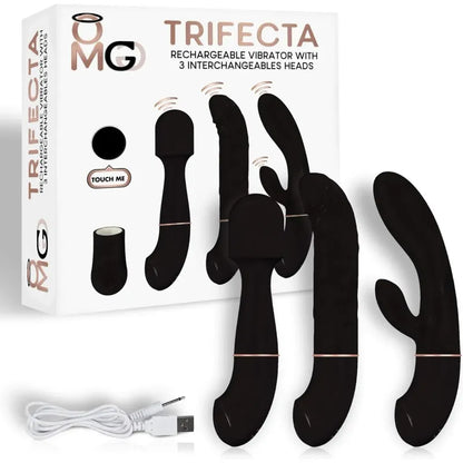 Ensemble de vibrateur 3 en 1 - OMG Trifecta | 3 Embouts & Rechargeable OMG Sensations plus