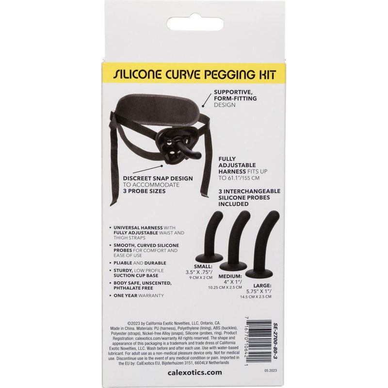 Ensemble Harnais et Dildos - Boundless - Silicone Curve Pegging Kit CalExotics Sensations plus