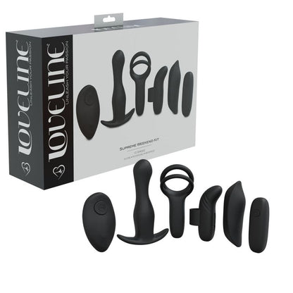 Ensemble Vibrant 4-en-1 - Loveline Kit Supreme de Weekend | Kit Polyvalent à Distance Loveline Sensations plus