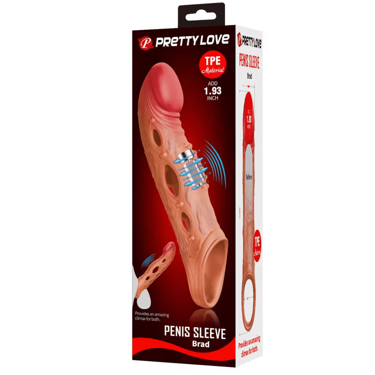 Extension à Pénis - Pretty Love Brad | Gaine Vibrante +5 cm Pretty Love Sensations plus