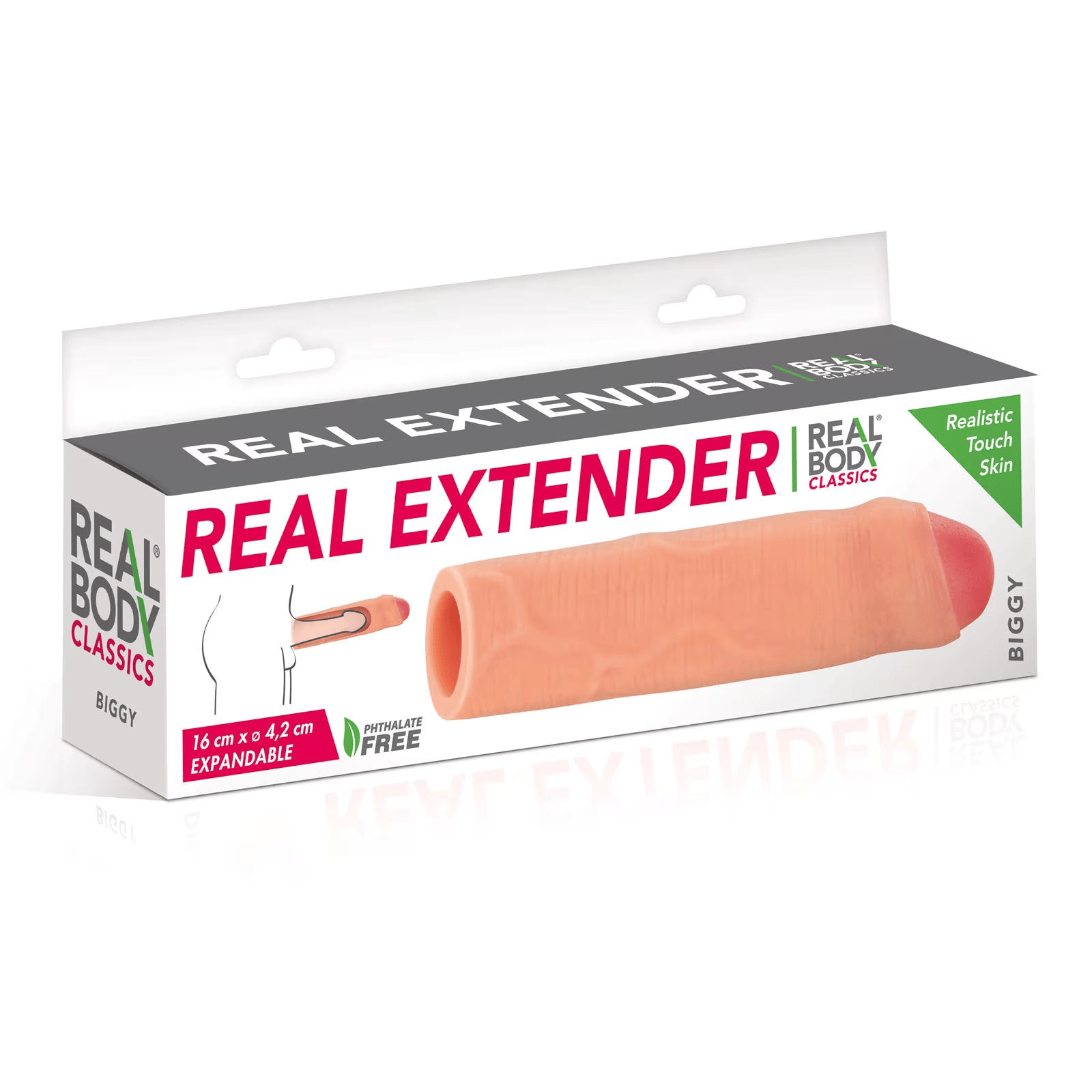 Extension à Pénis - Real Body Biggy | Gaine avec Prépuce 16 cm Real Body Sensations plus