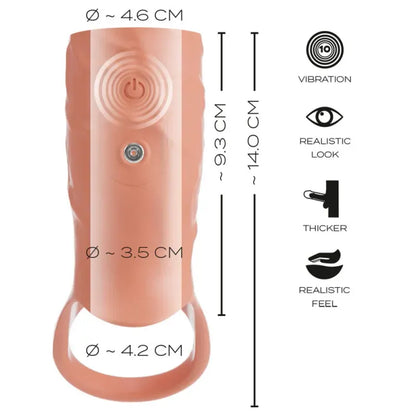 Extension à Pénis Vibrant - RealSleeve Open | Soutient l’Érection & Stimule le Point G Realistixxx Sensations plus