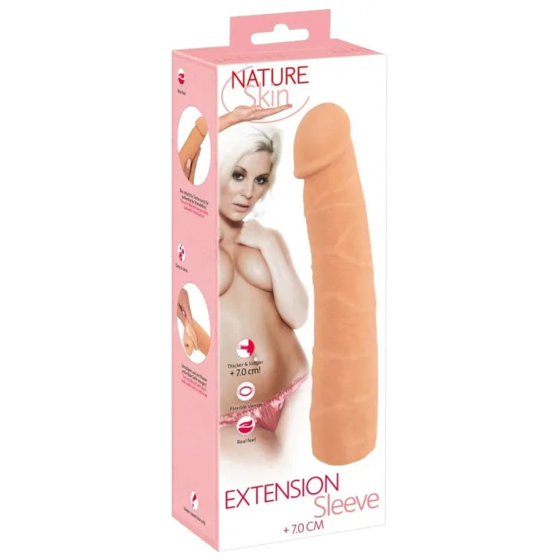 Extension Pour Pénis - Nature Skin Sleeve 7 cm | Allonge, Épaissit & Plaisir Intense Nature Skin Sensations plus