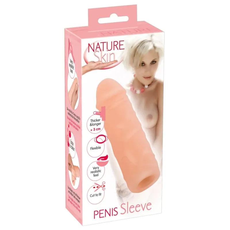 Extension pour Pénis - Nature Skin Sleeve | Réaliste, Flexible & Discret Nature Skin Sensations plus