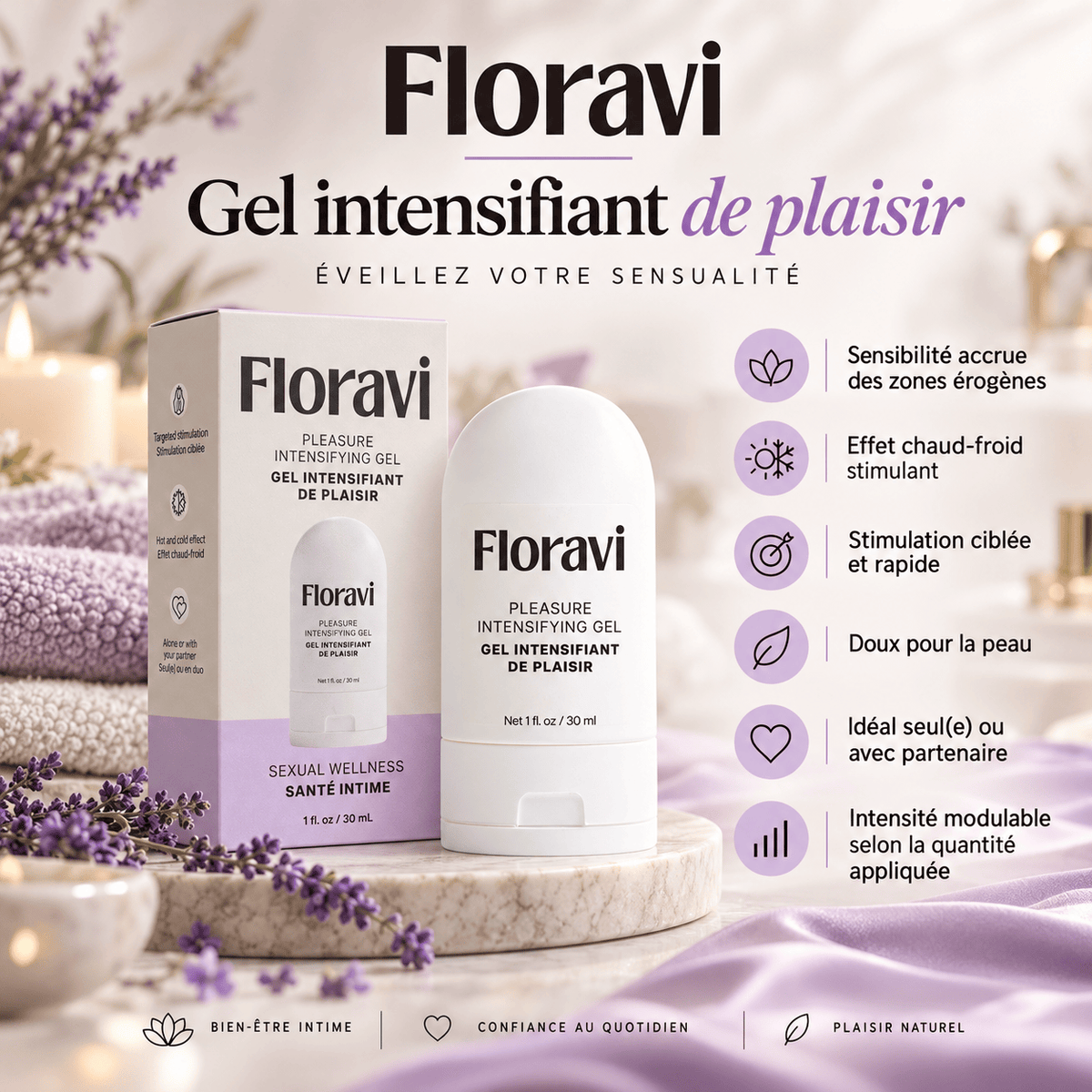 Gel Intensifiant Clitoridien - Effet Chaud-Froid | Floravi Floravi Sensations plus