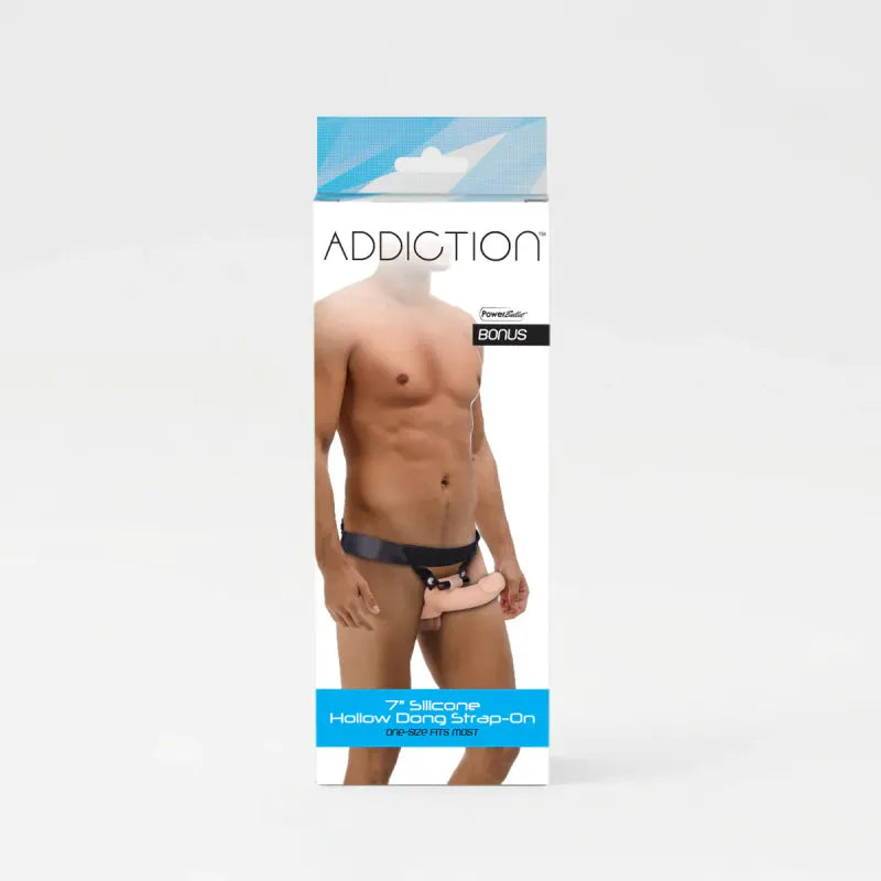 Harnais Creux Vibrant - Addiction 7” Silicone Hollow Dong Strap-On | Confort & Maintien Addiction Sensations plus