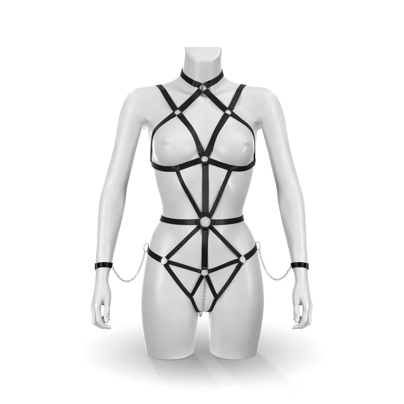 Harnais de Corps Élastique - Bijoux pour Toi Emmanuelle | Body Noir Ajustable & Sexy Bijoux pour toi Sensations plus