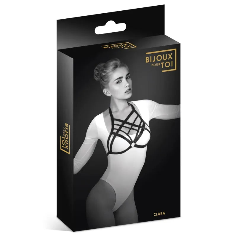 Harnais de Corps Élastique Clara - Bijoux Pour Toi | Accessoire Sexy Ajustable en Noir Bijoux pour toi Sensations plus