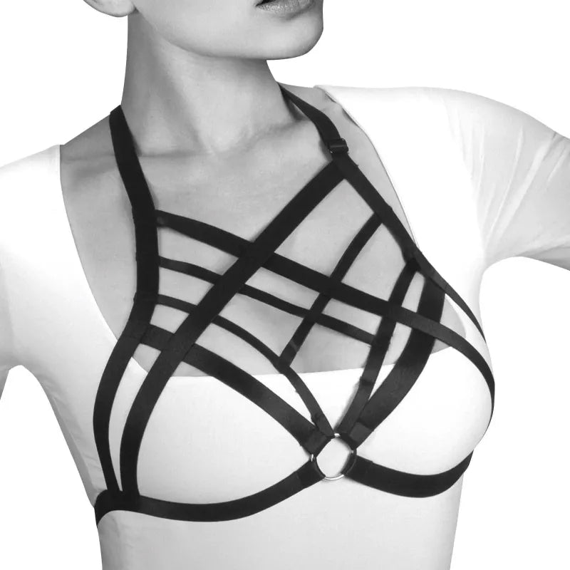 Harnais de Corps Élastique Clara - Bijoux Pour Toi | Accessoire Sexy Ajustable en Noir Bijoux pour toi Sensations plus