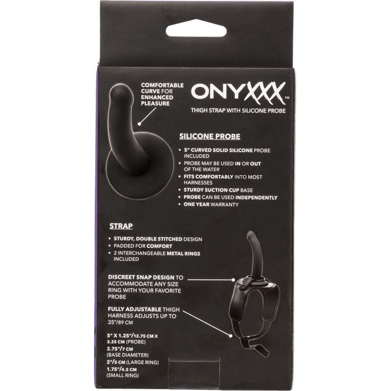 Harnais de Cuisse - CalExotics - Onyxxx Thigh Strap with Silicone Probe CalExotics Sensations plus