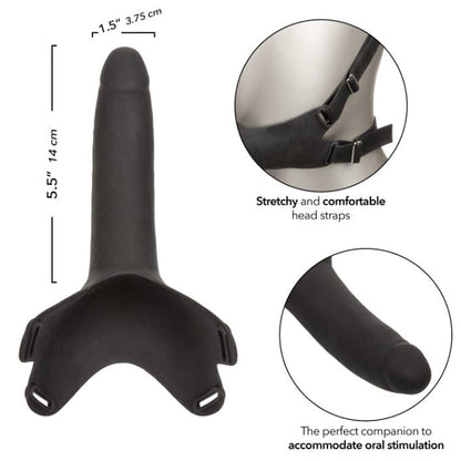Harnais de Visage - Accommodator Silicone Dong | Harnais & Dildo pour Orale Mains Libres CalExotics Sensations plus