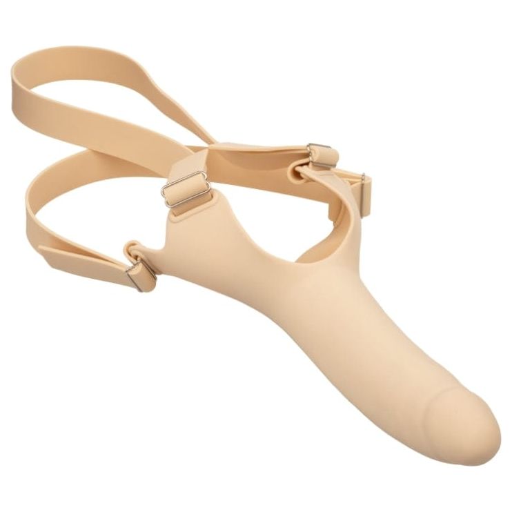 Harnais de Visage - CalExotics - Accommodator Silicone Chin Strap Dildo CalExotics Sensations plus