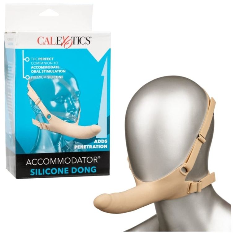 Harnais de Visage - CalExotics - Accommodator Silicone Chin Strap Dildo CalExotics Sensations plus