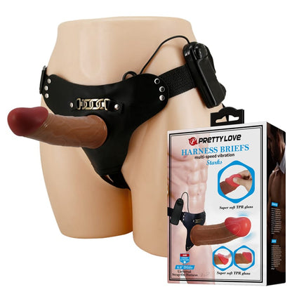 Harnais & Dildo Creux Vibrant - Pretty Love Starks | Dildo Réaliste & Texture Effet Peau Pretty Love Sensations plus