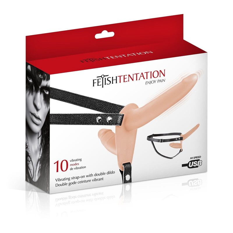 Harnais Double Vibrant - FetishTentation | Double Dildo & 10 Modes de Vibration FetishTentation Sensations plus