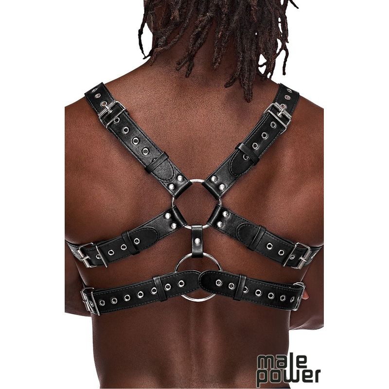Harnais - Male Power - Gemini PU Leather Chest Harness Male Power Sensations plus