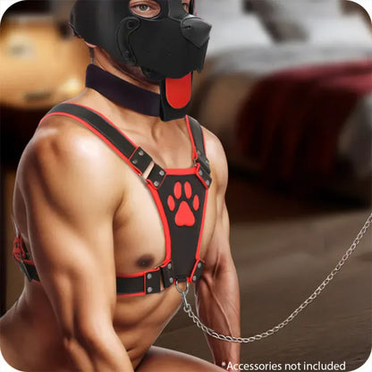 Harnais Puppy Play - Alpha Pup Bulldog Harness | Ajustable en Cuir Vegan Durable & Stylé Master Series Sensations plus