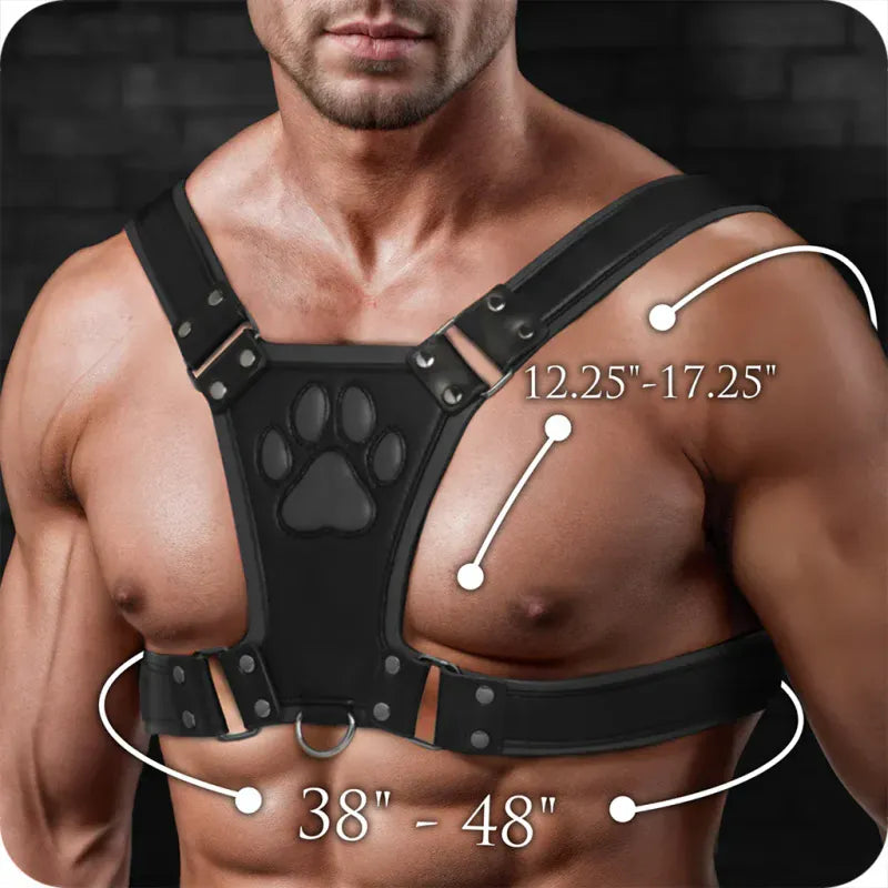 Harnais Puppy Play - Alpha Pup Bulldog Harness | Ajustable en Cuir Vegan Durable & Stylé Master Series Sensations plus