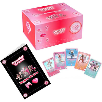 Jeu d’Apéro pour Couple - Drunky Crush | 500 Cartes Complices & Spicy Drunky Crush Sensations plus