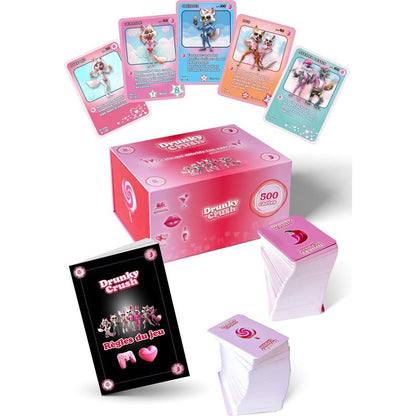 Jeu d’Apéro pour Couple - Drunky Crush | 500 Cartes Complices & Spicy Drunky Crush Sensations plus