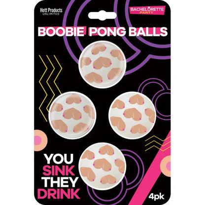 Jeu Sexe Pong - Boobie Beer Pong Balls 4pk | 4 Balles Supplémentaires Hott Products Sensations plus