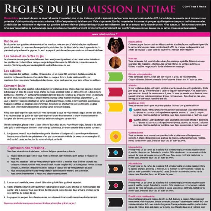 Jeu - Tease & Please - Mission Intime Tease & Please Sensations plus