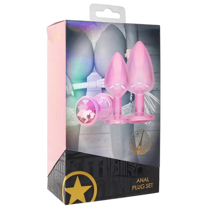 Kit de 3 Plugs Anaux en Métal Rose - Ouch! Paris Collection | Luxe, Plaisir & Sécurité Ouch! Sensations plus