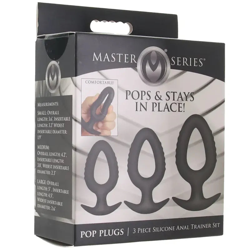 Kit de 3 Plugs Anaux - Master Series Pop Plugs | Silicone Premium Progressif & Sécuritaire Master Series Sensations plus