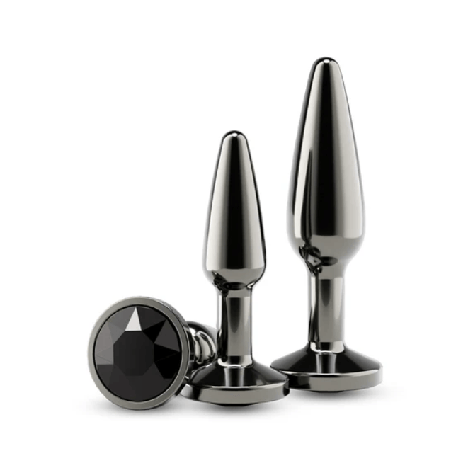 Kit de Plug Anal - Rear Assets Gunmetal | 2 Plugs Anneaux, Aluminium & Plaisir Progressif NS Novelties Sensations plus