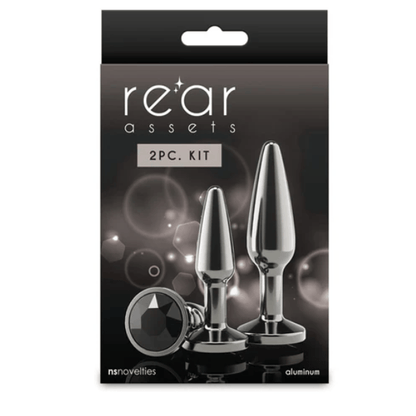 Kit de Plug Anal - Rear Assets Gunmetal | 2 Plugs Anneaux, Aluminium & Plaisir Progressif NS Novelties Sensations plus