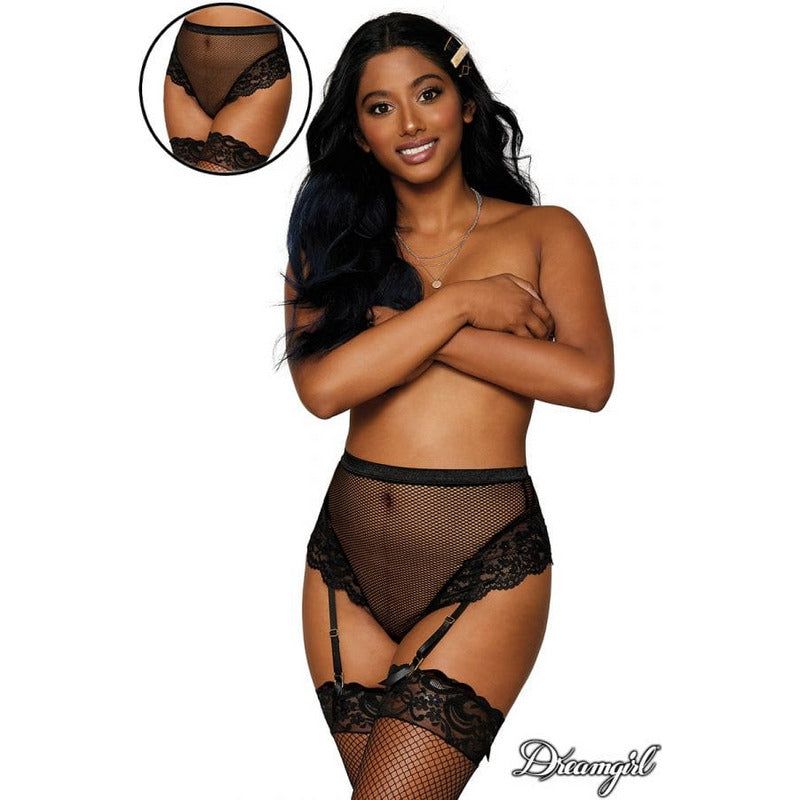 Lingerie Dreamgirl - Culotte taille haute avec jarretelles 1478 Dreamgirl Sensations plus