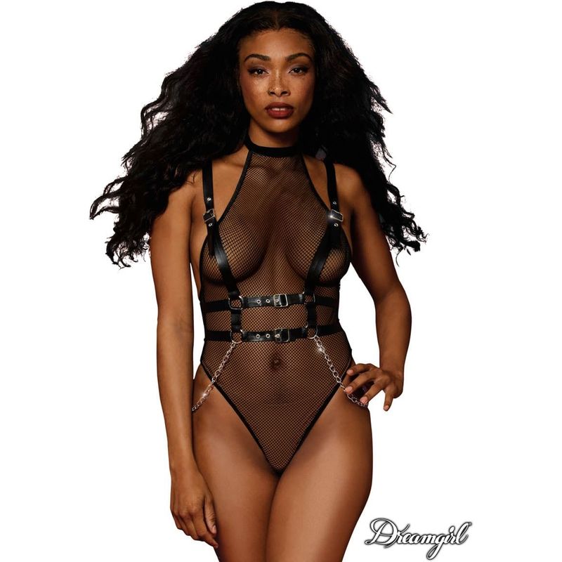 Lingerie Dreamgirl - Teddy en Filet avec Harnais 13291 Sensations Plus Sensations plus