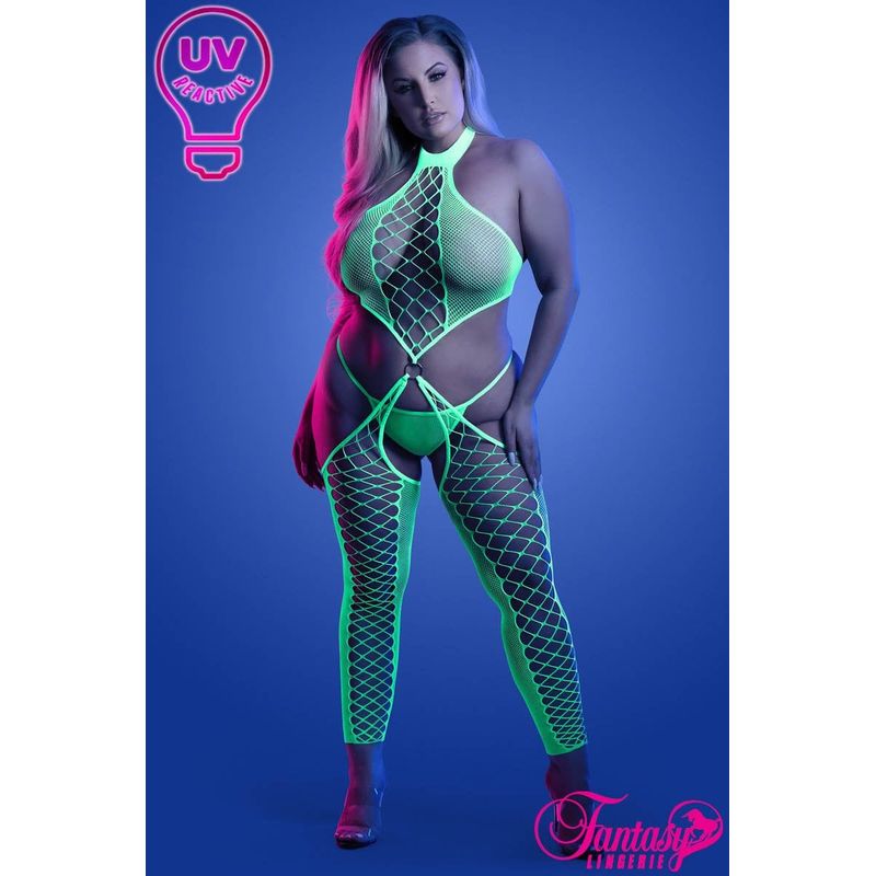 Lingerie Fantasy - Glow- Bodysuit 2138 Dreamgirl Sensations plus