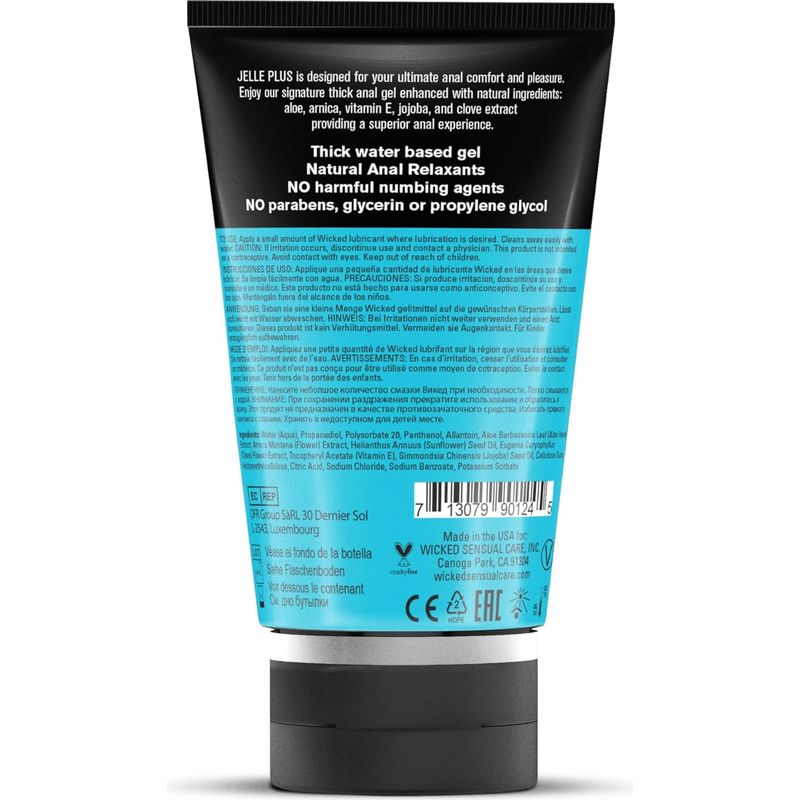 Lubrifiant anal avec relaxants - Wicked Jelle Plus 4 oz Wicked Sensual Care Sensations plus