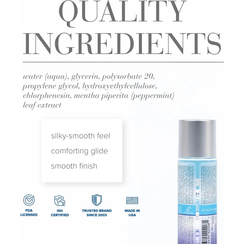 Lubrifiant intime avec effets de froid - Système Jo - JO H2O Cooling Systeme Jo Sensations plus