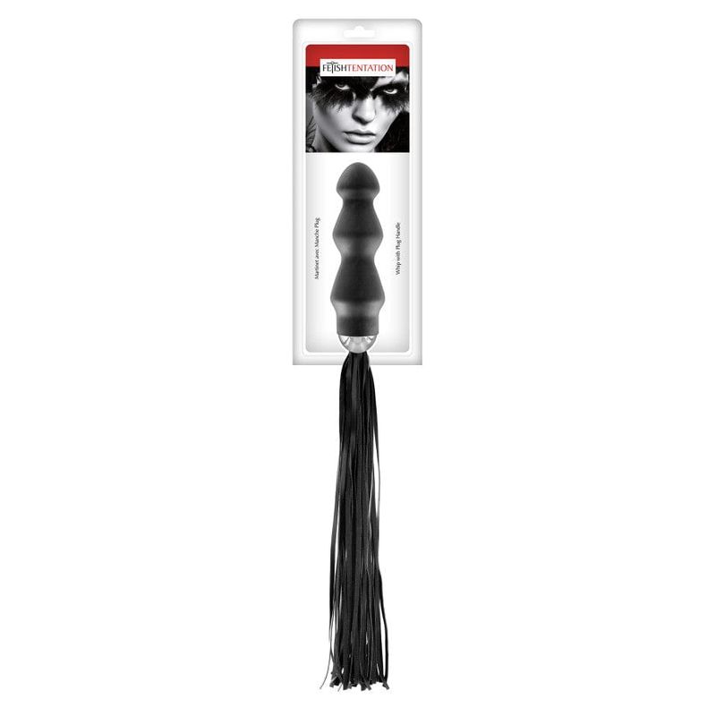 Martinet BDSM 2 en 1 - FetishTentation | Manche Plug Anal Progressif & Similicuir FetishTentation Sensations plus