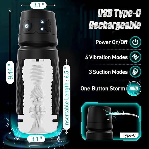 Masturbateur Automatique Le Guerrier | Aspiration & Vibration Sensations Plus Sensations plus