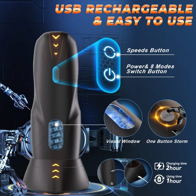 Masturbateur Automatique Masculin Le GalaxyVoy | Rotation et Va-et-vient Sensations Plus Sensations plus
