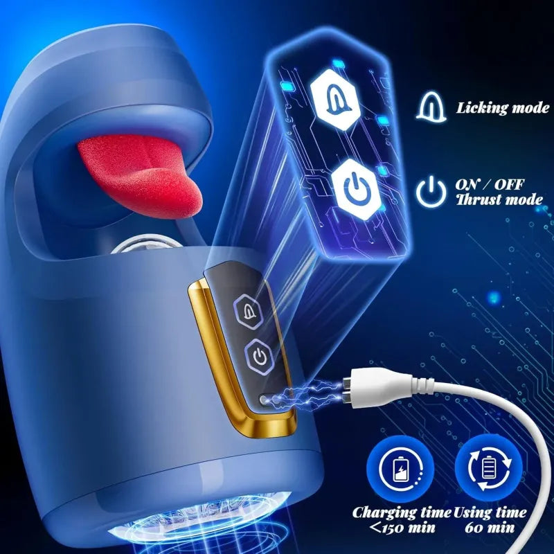 Masturbateur Automatique Vibrant - Langue Divine | Langue & Va-et-Vient Osez-Vous Sensations plus