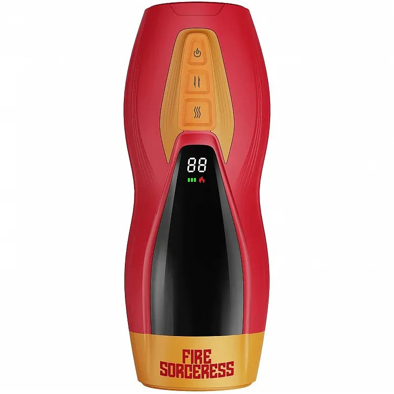 Masturbateur Chauffant à Va-et-Vient + Vibrations - Solara Fire Sorceress | Réalité Virtuelle Shots Toys - Masturs Sensations plus