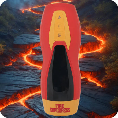 Masturbateur Chauffant à Va-et-Vient + Vibrations - Solara Fire Sorceress | Réalité Virtuelle Shots Toys - Masturs Sensations plus