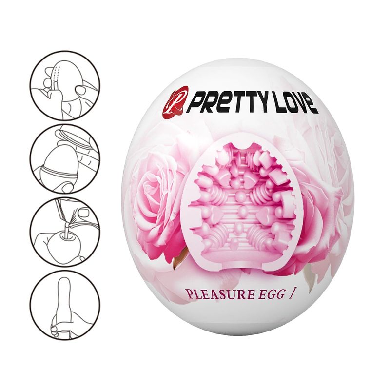 Masturbateur Discret pour Homme - Pleasure Egg | 3 Textures pour Stimuler le Gland Pretty Love Sensations plus