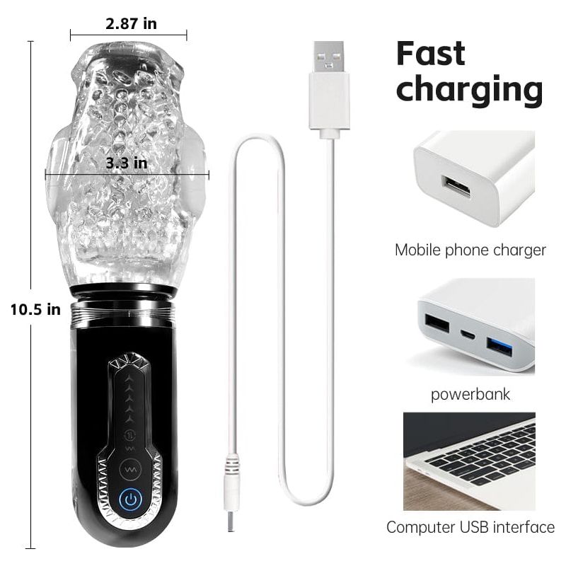 Masturbateur rotatif et vibrant 3 en 1 - Scewell - Thrusting Stroke 25 mm 3 en 1 Secwell Sensations plus