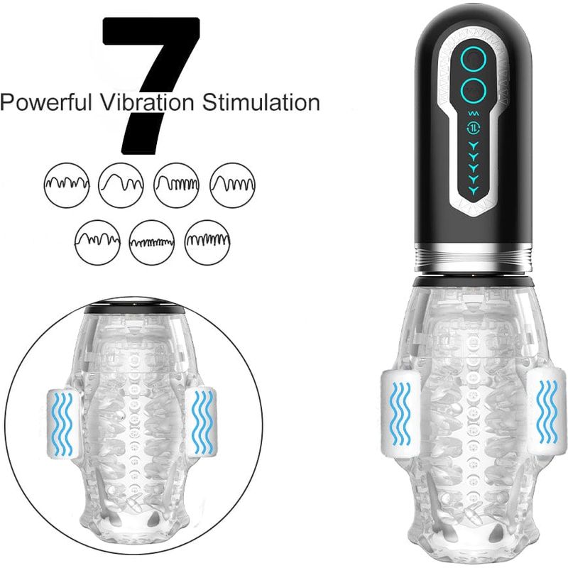 Masturbateur rotatif et vibrant 3 en 1 - Scewell - Thrusting Stroke 25 mm 3 en 1 Secwell Sensations plus
