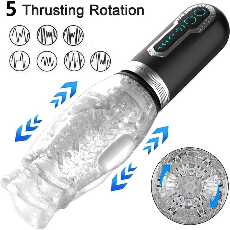 Masturbateur rotatif et vibrant 3 en 1 - Scewell - Thrusting Stroke 25 mm 3 en 1 Secwell Sensations plus