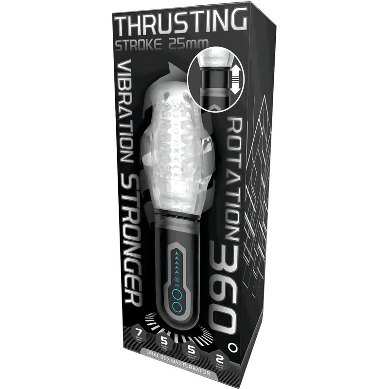 Masturbateur rotatif et vibrant 3 en 1 - Scewell - Thrusting Stroke 25 mm 3 en 1 Secwell Sensations plus